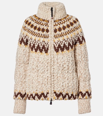 Girose down-paneled wool-blend zip-up cardigan | Moncler Grenoble