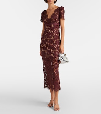 Floral lace midi dress | Self-Portrait