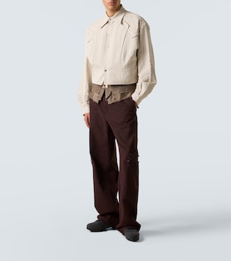Estike cotton-blend wide-leg pants | Kiko Kostadinov