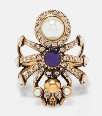 Ring Spider mit Kristallen und Zierperlen | McQueen