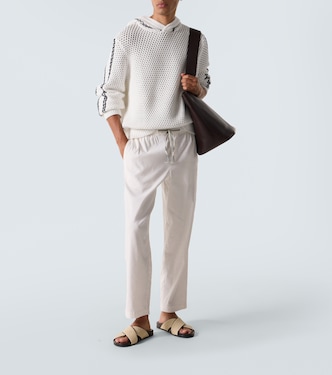 Kirk striped crochet cotton-blend hoodie | Orlebar Brown