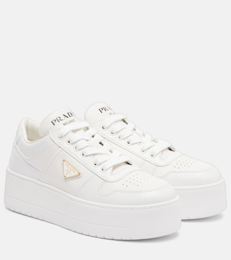 Downtown Bold leather platform sneakers | Prada