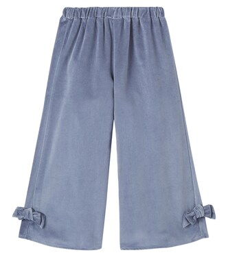 Nolien bow-detail cotton velvet pants | Donsje