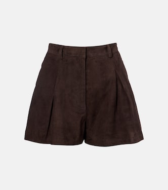 High-Rise Shorts aus Veloursleder | Rotate
