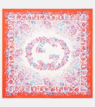 Printed silk twill scarf | Gucci