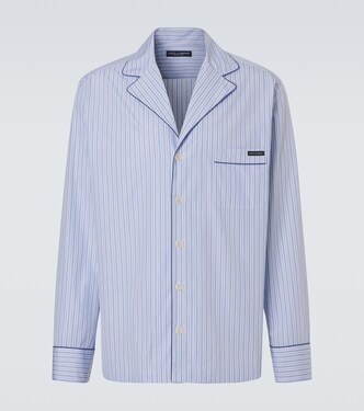 Striped cotton and silk poplin pajama shirt | Dolce&Gabbana