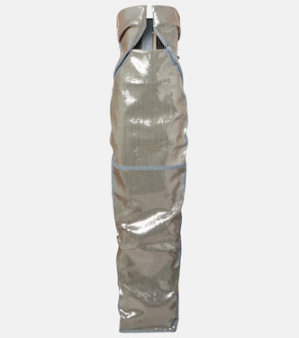 Abito lungo di jeans Prong con paillettes | Rick Owens