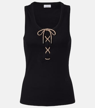 Ribbed-knit cotton-blend tank top | Burberry