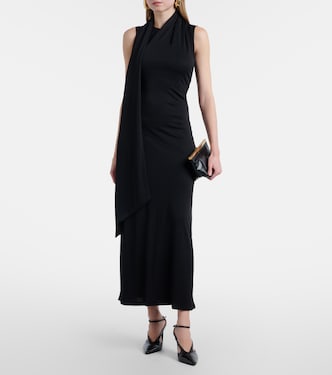 Tie-neck jersey midi dress | Ami Paris