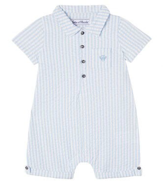 Baby cotton seersucker playsuit | Tartine et Chocolat