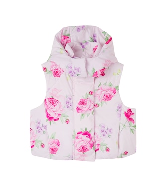 Floral puffer vest | Monnalisa