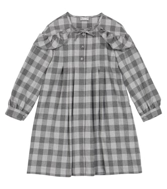 Ruffle-trimmed checked dress | Il Gufo