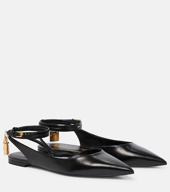 Slingback-Ballerinas Padlock aus Leder | Tom Ford