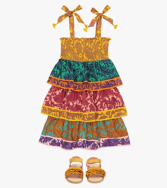 Abito Tiggy in cotone paisley a balze | Zimmermann Kids