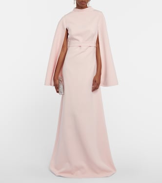 Vestido de fiesta de crepé con capa | Safiyaa