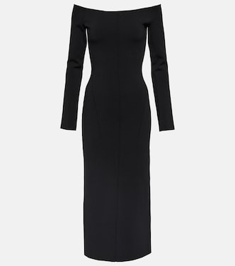 Robe midi Aphrodite à encolure bardot | Galvan