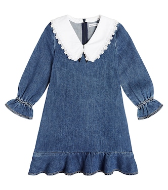 Kleid aus Denim mit Spitze | Self-Portrait Kids