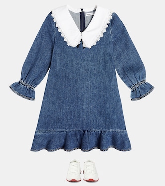 Kleid aus Denim mit Spitze | Self-Portrait Kids