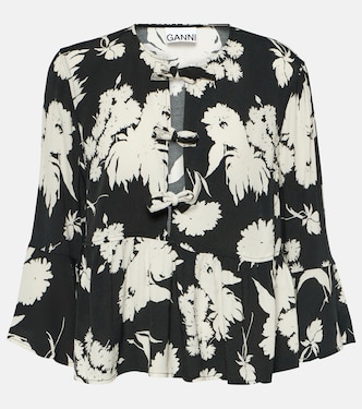 Floral crêpe blouse | Ganni