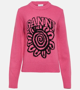 Jersey en mezcla de lana con logo | Ganni