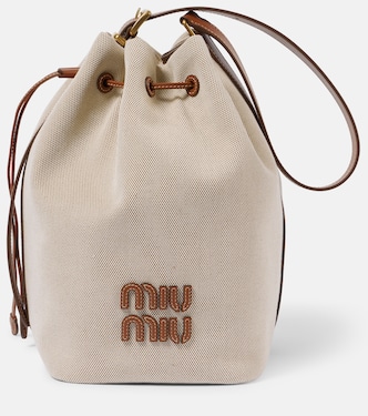 Secchiello con pelle e logo | Miu Miu