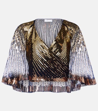 Top raccourci à sequins | Rabanne