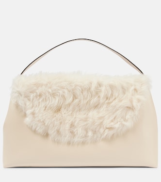 Borsa a spalla T-Lock Large con shearling | Toteme