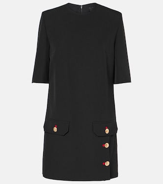 Vestido corto de gabardina de lana | Versace
