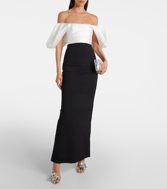 Sian gathered crêpe twill gown | Solace London