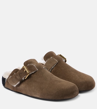 Slippers Mirvin in suede con shearling | Isabel Marant