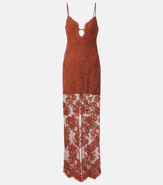 Sheer lace maxi dress | Self-Portrait
