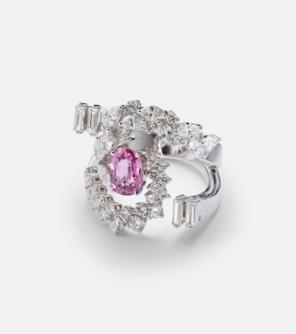 Ring Reign Supreme aus 18kt Weißgold mit Diamanten und Saphir | Yeprem