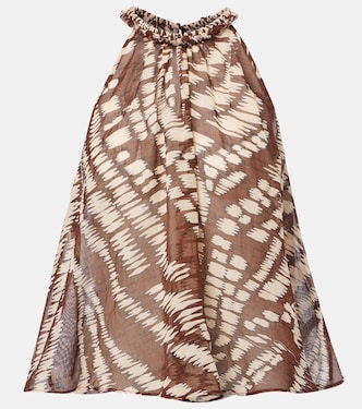 Top halter Cleo de algodón estampado | Poupette St Barth