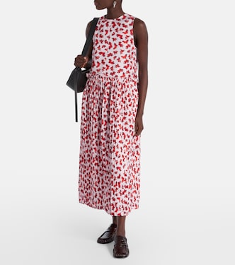 Abito midi plissé con stampa floreale | Jil Sander