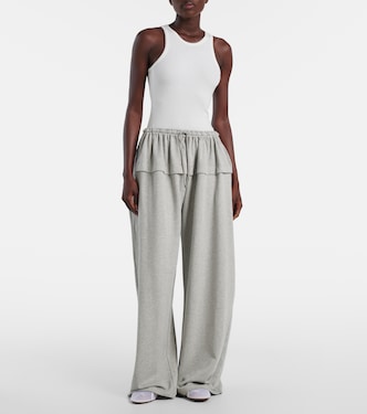 Ruffled cotton-blend track pants | Alaïa