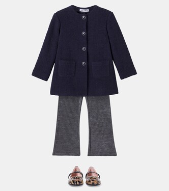 Logo animal-printed leather Mary Jane flats | Dolce&Gabbana Kids