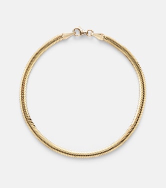 Serpentine 14kt gold chain bracelet | Stone and Strand