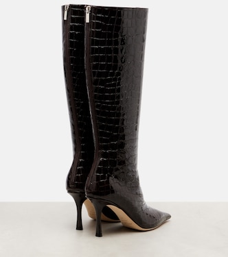 Agathe 85 croc-effect leather knee-high boots | Jimmy Choo