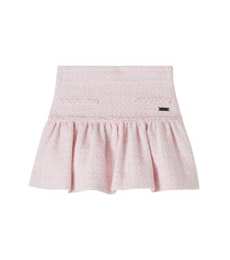 Cotton-blend lamé tweed skirt | Monnalisa
