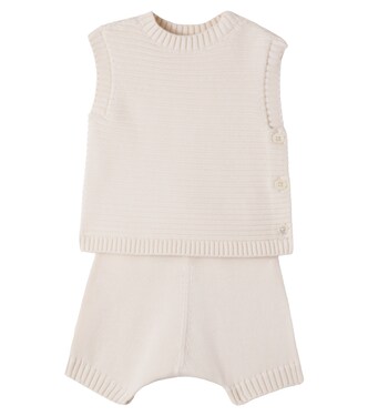 Baby Tendresse cotton top and shorts set | Bonpoint