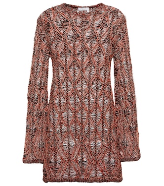 Openwork linen and silk minidress | Chloé