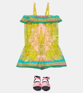 Mono Barocco Goddess de algodón y seda | Versace Kids