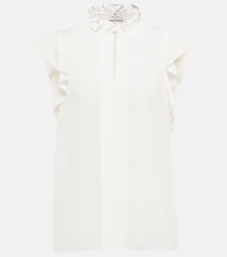 Ruffled silk satin top | Etro