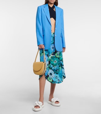 Gonna in seta crêpe de chine con stampa | Stella McCartney
