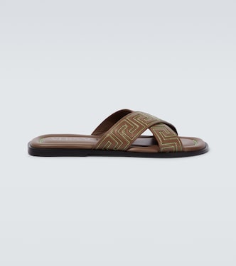 Greca leather sandals | Versace