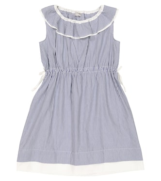 Striped cotton poplin dress | Il Gufo