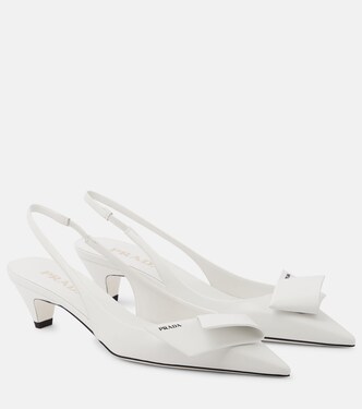 Modellerie leather slingback pumps | Prada
