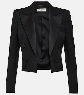 Cropped-Smokingjacke aus Wolle | Saint Laurent