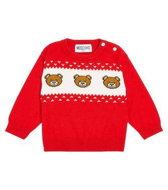 Baby - Pullover Teddy Bear in lana e cotone | Moschino Kids