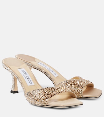 Skye 70 crystal-embellished satin mules | Jimmy Choo